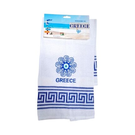 Πετσέτα ποτηρόπανο Souvenir με κέντημα - Σετ 12pcs - Greece - 416280