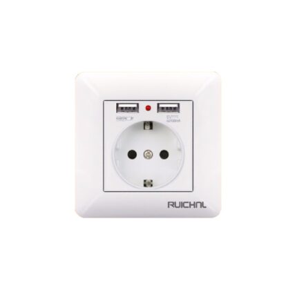 Πρίζα σούκο με 2 θύρες USB - Χωνευτή - 16A - 068509