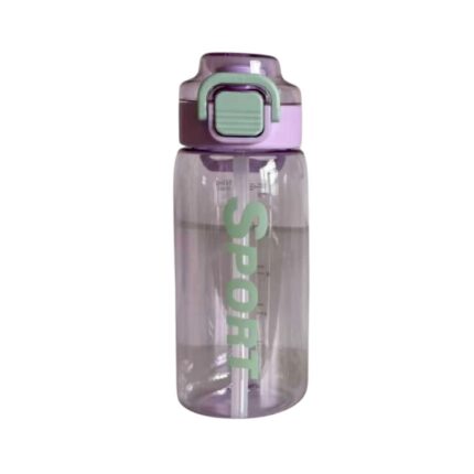 Φορητό παγούρι πλαστικό με καλαμάκι - 580ml - YS-1011 - 616311 - Purple