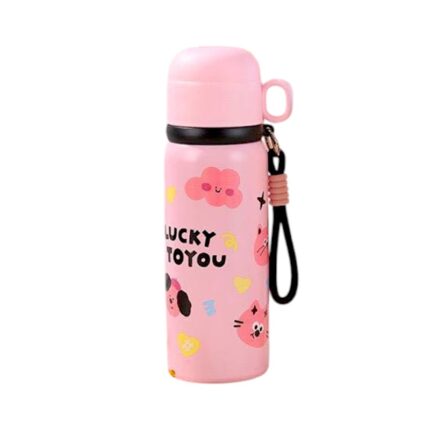 Παιδικό παγούρι-θερμός με κούπα - 500ml - 722368 - Pink