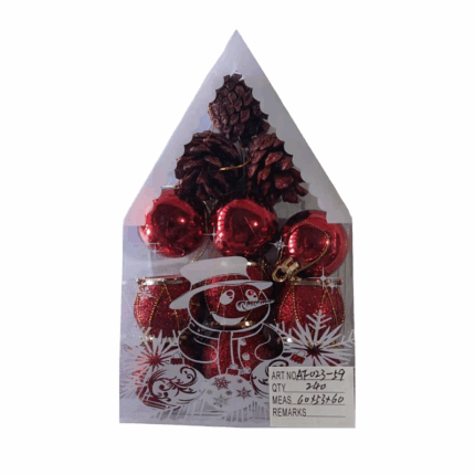 Σετ Χριστουγεννιάτικα στολίδια - 4cm - 12pcs - 023599