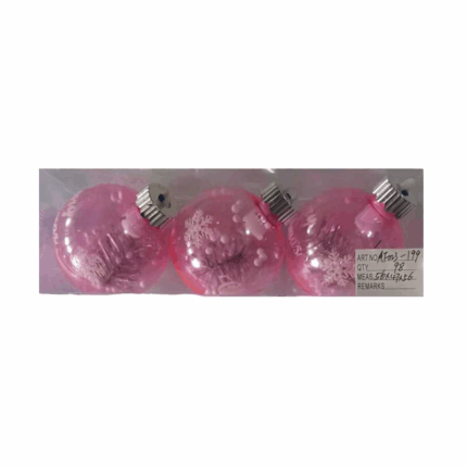 Σετ Χριστουγεννιάτικες μπάλες - 8cm - 3pcs - 231993
