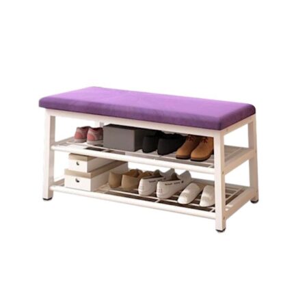 Ραφιέρα παπουτσιών μεταλλική με κάθισμα - 100cm - 209 - 915084 - Purple