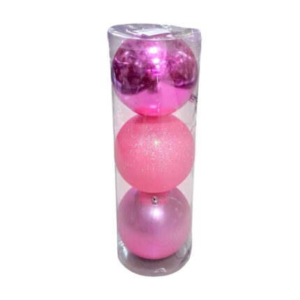 Σετ Χριστουγεννιάτικες μπάλες - 15cm - 3pcs - 326130 - Pink